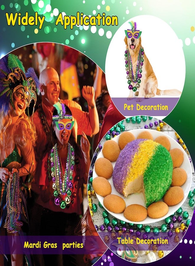 سيلفتك مجموعة قلادات خرز ماردي غرا جامبو من سيلف تيك، مع عصابة رأس وقناع ماردي غرا، خرز ماردي غرا بالجملة، إكسسوارات حفلات تنكرية للكرنفالات للنساء (15 قطعة) - Image 5